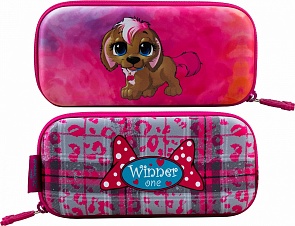 Пенал жесткий Собачка, цвет – розовый (Winner, P-200)